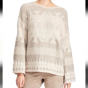 Polo Ralph Lauren Southwestern Raglan Sleeves Wool Sweater, Medium